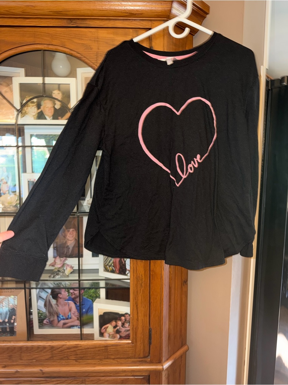 12/14 Black Long-Sleeve with Pink Heart and "Love". MUST BE BUNDLED